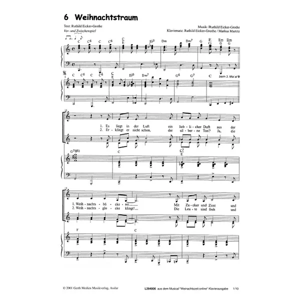 Produktbild des Artikels Weihnachtstraum (Noten - Download)