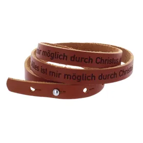 Produktbild des Artikels Wickelarmband Leder "Alles ist mir möglich durch Christus" ()