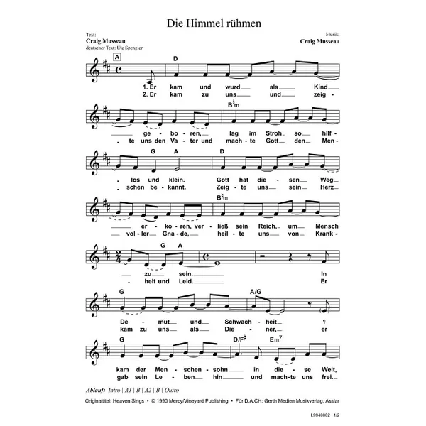 Produktbild des Artikels Die Himmel rühmen (Noten - Download)