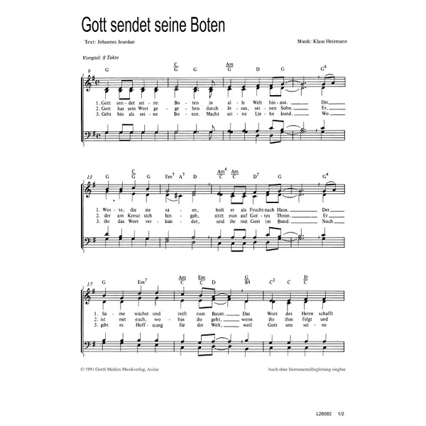 Produktbild des Artikels Gott sendet seine Boten (Noten - Download)