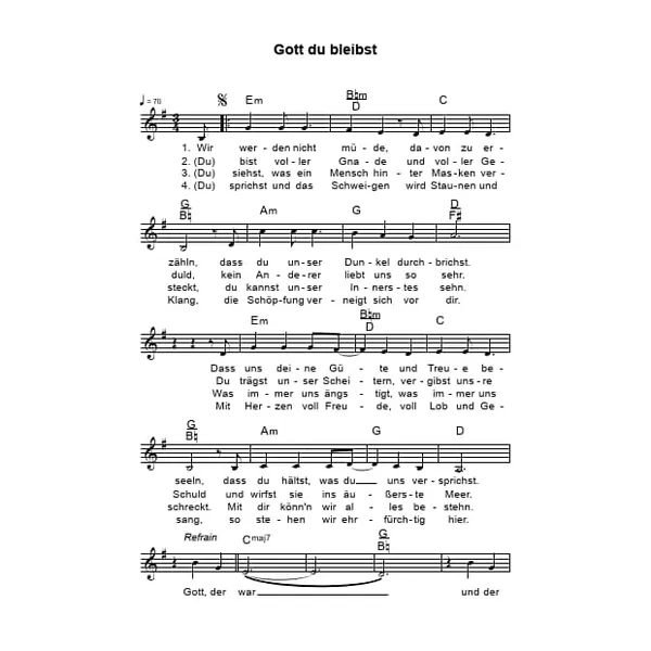 Produktbild des Artikels Gott du bleibst (Noten - Download)