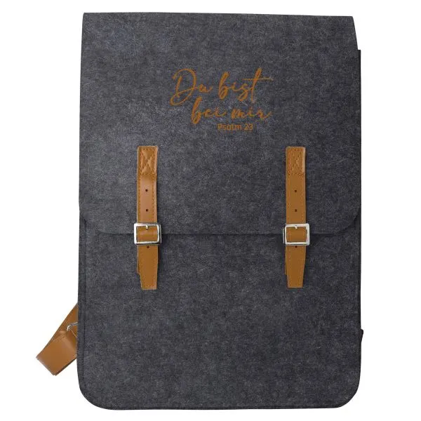 Produktbild des Artikels Rucksack Filz "Du bist bei mir" - dunkelgrau ()