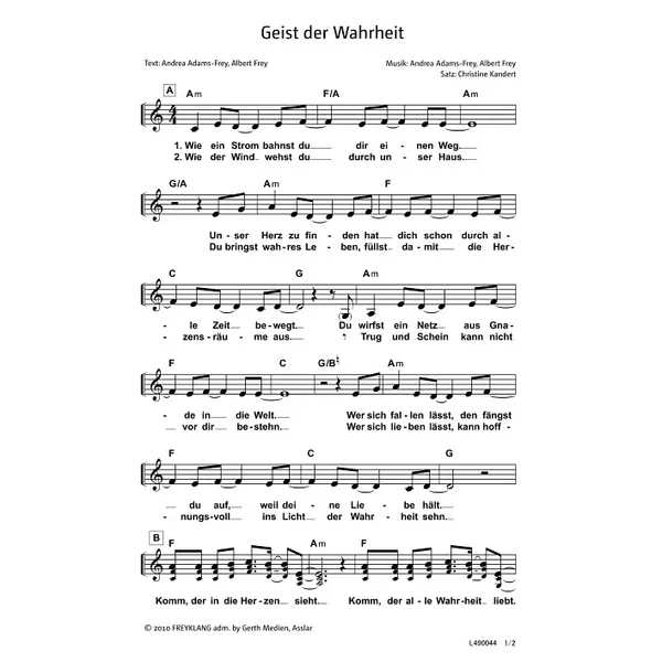 Produktbild des Artikels Geist der Wahrheit (Noten - Download)