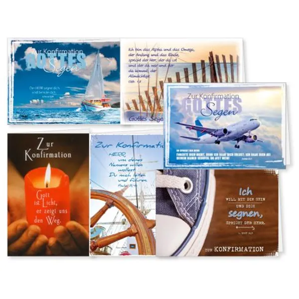 Produktbild des Artikels Faltkarten Konfirmation - 6er Set (Schreibwaren)