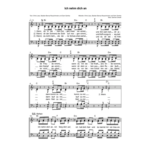 Produktbild des Artikels Ich nehm dich an (Noten - Download)