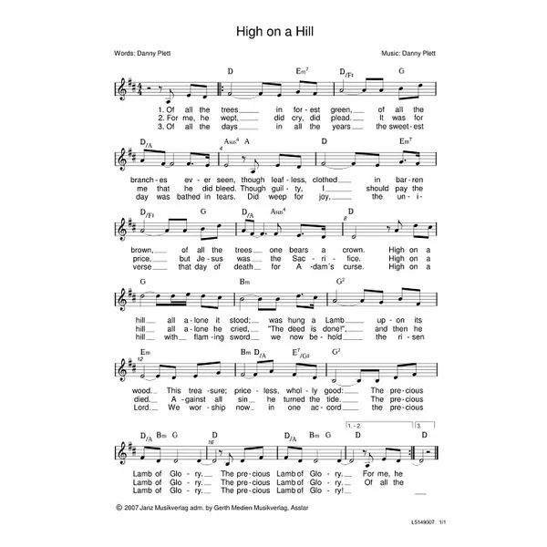 Produktbild des Artikels High On A Hill (Noten - Download)