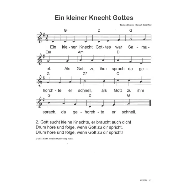 Produktbild des Artikels Ein kleiner Knecht Gottes (Noten - Download)