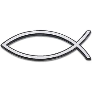 Produktbild des Artikels Reliefaufkleber "Fisch" - 7 cm silber ()