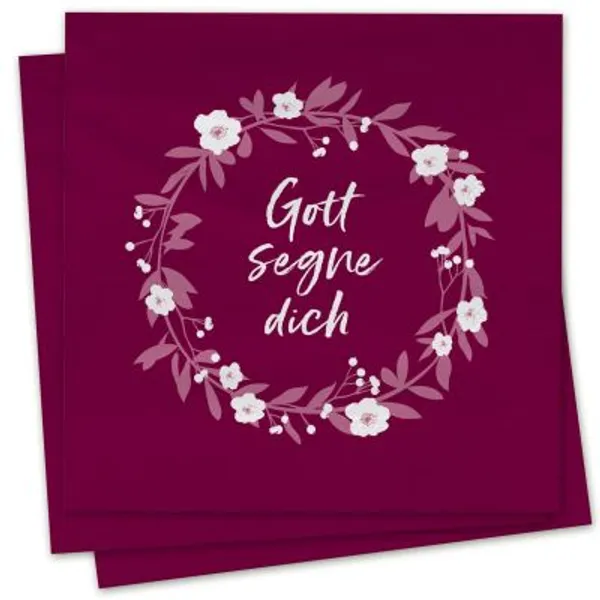 Produktbild des Artikels Servietten - Gott segne dich (Blütenkranz) ()