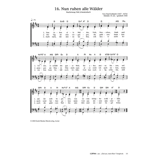 Produktbild des Artikels Nun ruhen alle Wälder (Noten - Download)