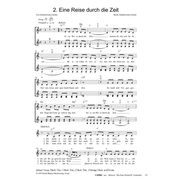 Produktbild des Artikels Eine Reise durch die Zeit (Noten - Download)