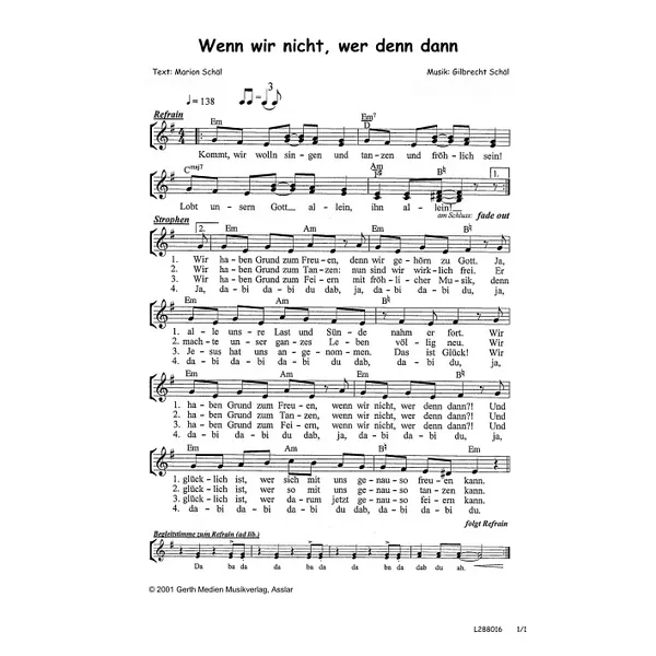Produktbild des Artikels Wenn wir nicht, wer denn dann (Noten - Download)