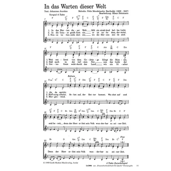 Produktbild des Artikels In das Warten dieser Welt (Noten - Download)