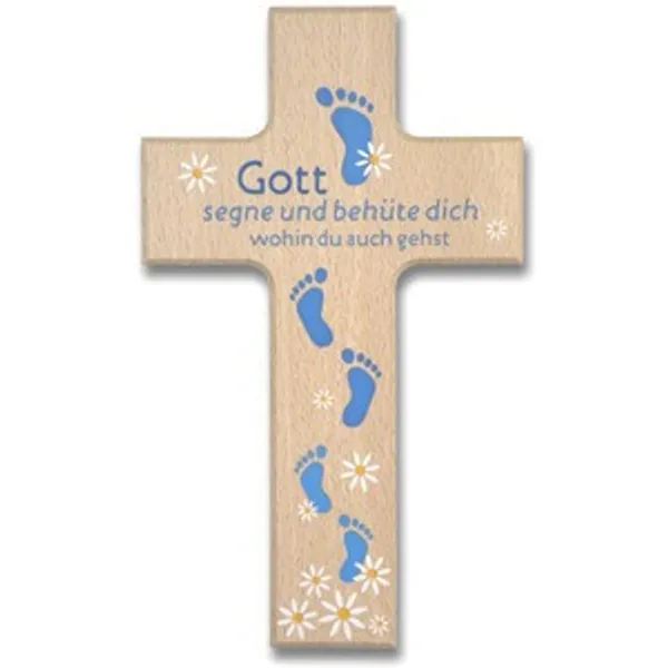 Produktbild des Artikels Holzkreuz "Gott segne dich" blau ()