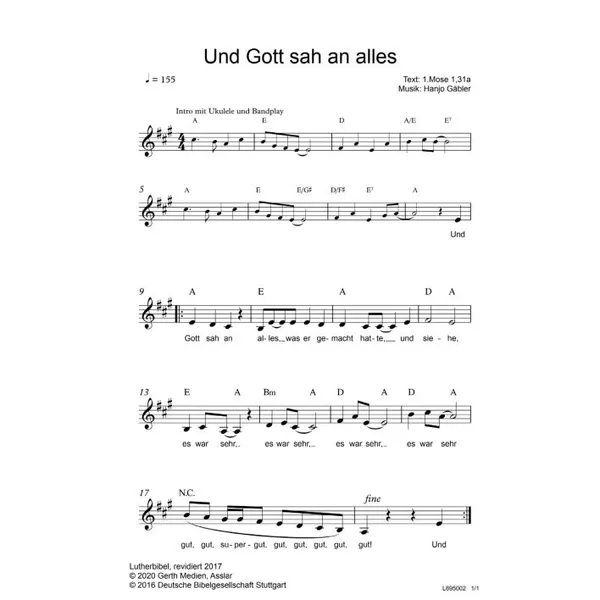 Produktbild des Artikels Und Gott sah an alles (Noten - Download)