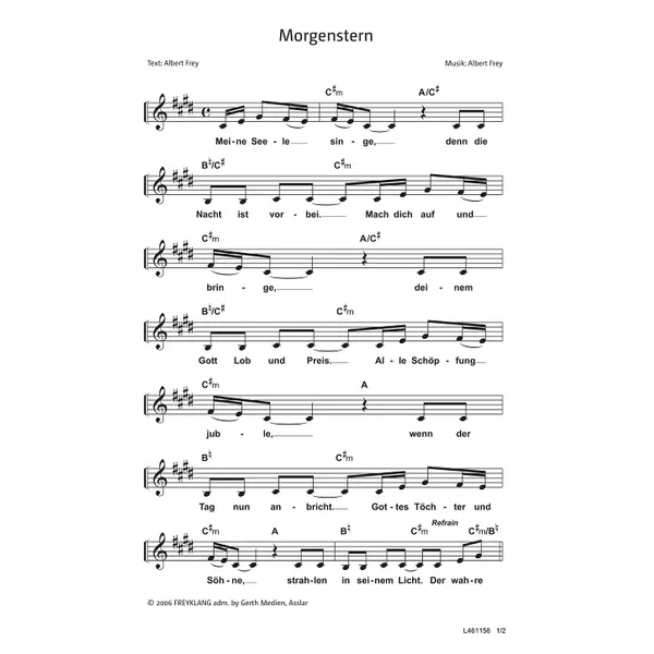 Produktbild des Artikels Morgenstern (Noten - Download)