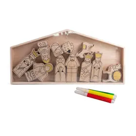 Produktbild des Artikels Krippe zum Ausmalen "Weihnachtsgeschichte" - 12tlg. ()