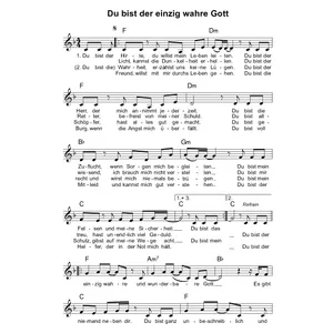 Produktbild des Artikels Du bist der einzig wahre Gott (Noten - Download)