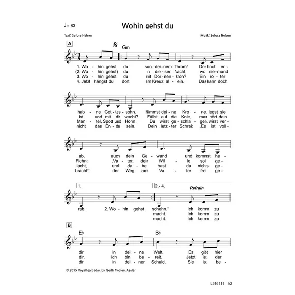 Produktbild des Artikels Wohin gehst du (Noten - Download)