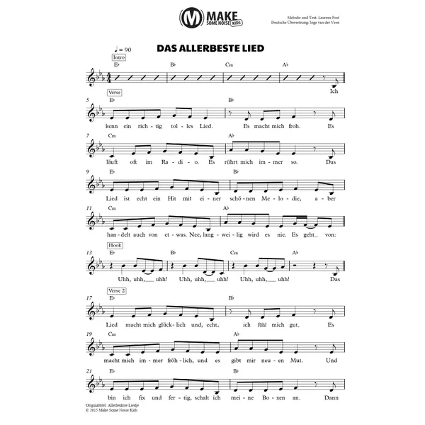 Produktbild des Artikels Das allerbeste Lied (Noten - Download)