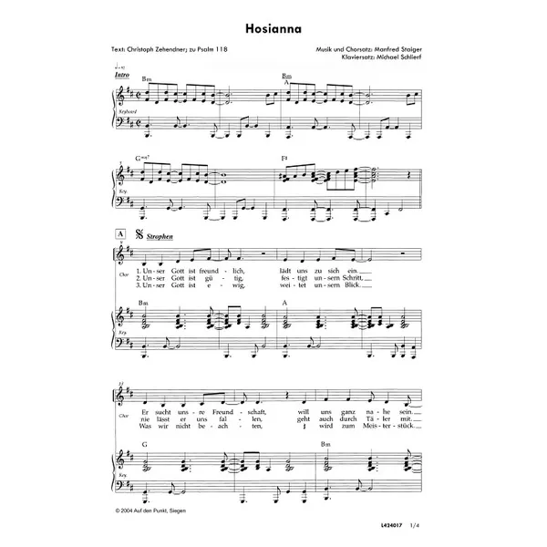 Produktbild des Artikels Hosianna (Noten - Download)