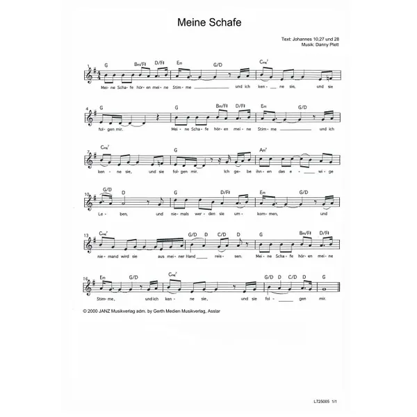 Produktbild des Artikels Meine Schafe (Noten - Download)