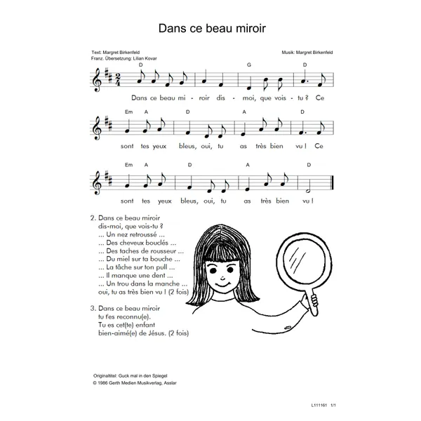 Produktbild des Artikels Dans ce beau miroir (Noten - Download)