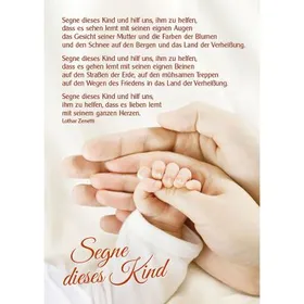 Produktbild des Artikels Postkarten: Segne dieses Kind, 4 Stück (Schreibwaren)