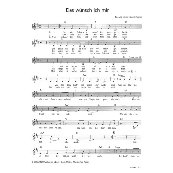 Produktbild des Artikels Das wünsch ich mir (Noten - Download)