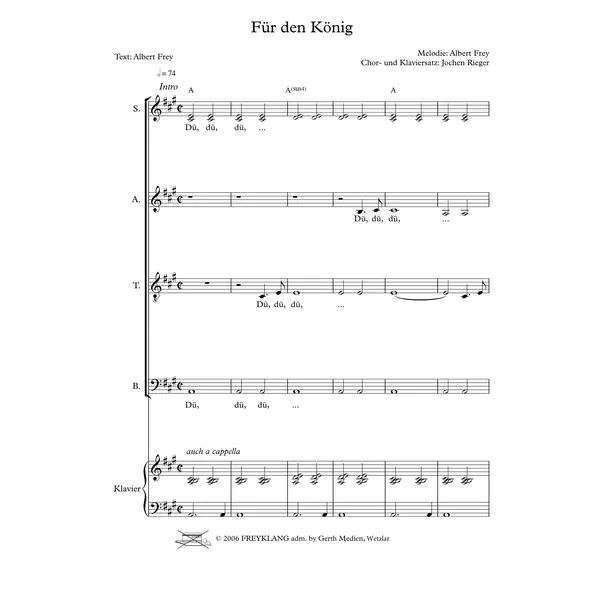 Produktbild des Artikels Für den König (Noten - Download)