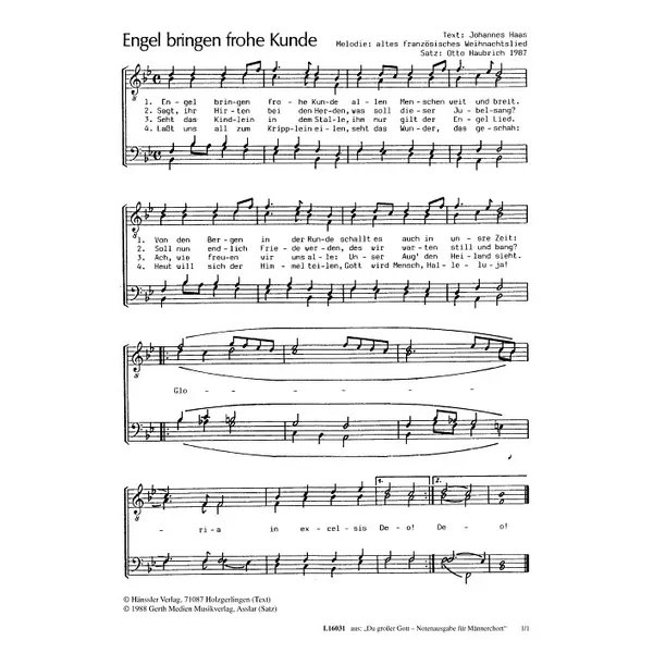 Produktbild des Artikels Engel bringen frohe Kunde (Noten - Download)
