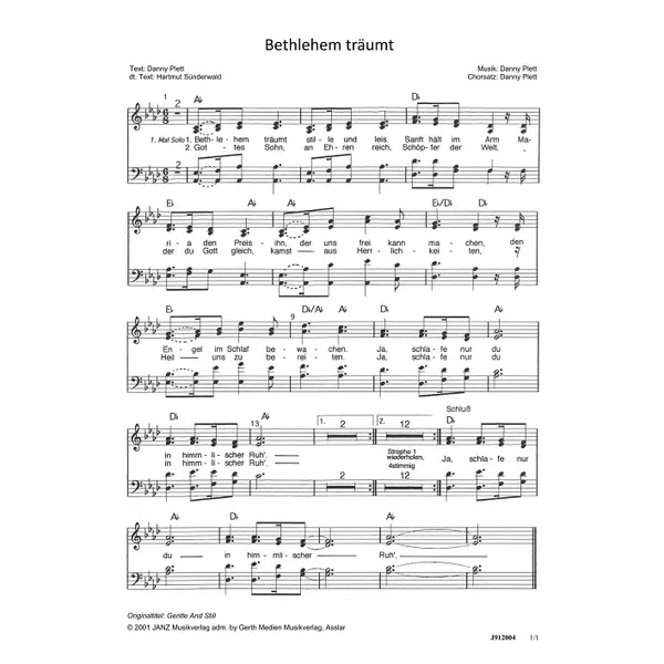 Produktbild des Artikels Bethlehem träumt (Noten - Download)