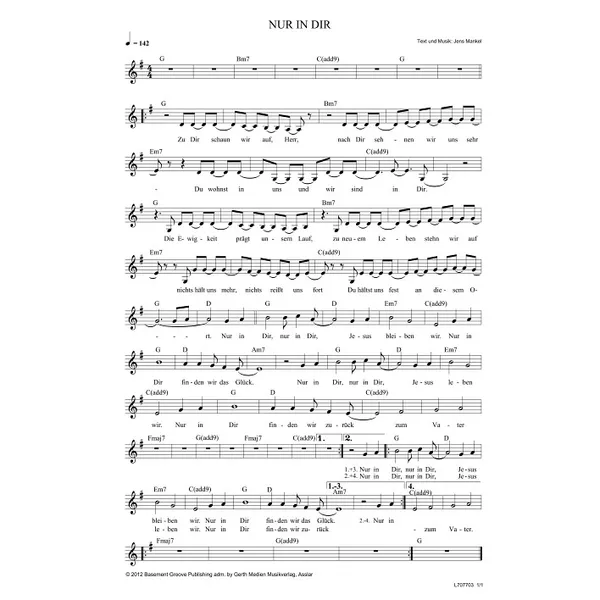 Produktbild des Artikels Nur in dir (Noten - Download)
