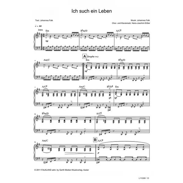 Produktbild des Artikels Ich such ein Leben (Noten - Download)