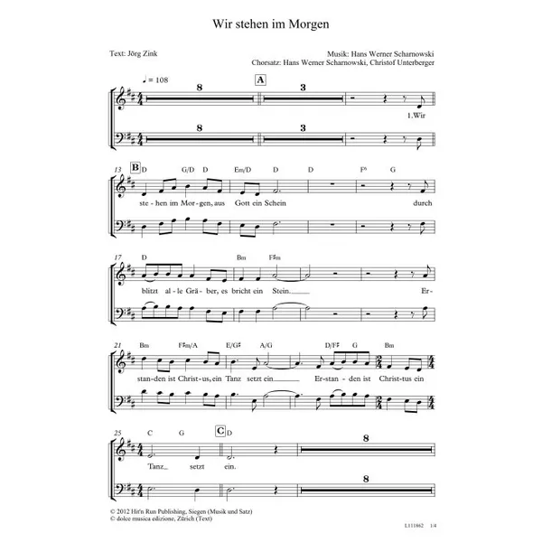 Produktbild des Artikels Wir stehen im Morgen (Noten - Download)