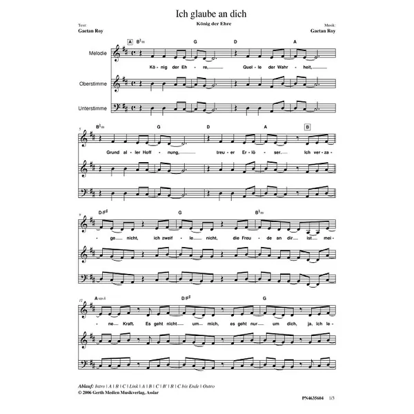 Produktbild des Artikels Ich glaube an dich (Noten - Download)