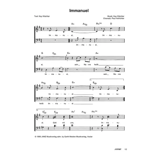 Produktbild des Artikels Immanuel (Noten - Download)