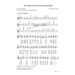 Produktbild des Artikels Wir haben dich heut Nacht gefunden (Noten - Download)