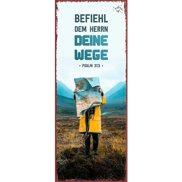 Produktbild des Artikels Metallschild lang - Befiehl dem Herrn deine Wege ()
