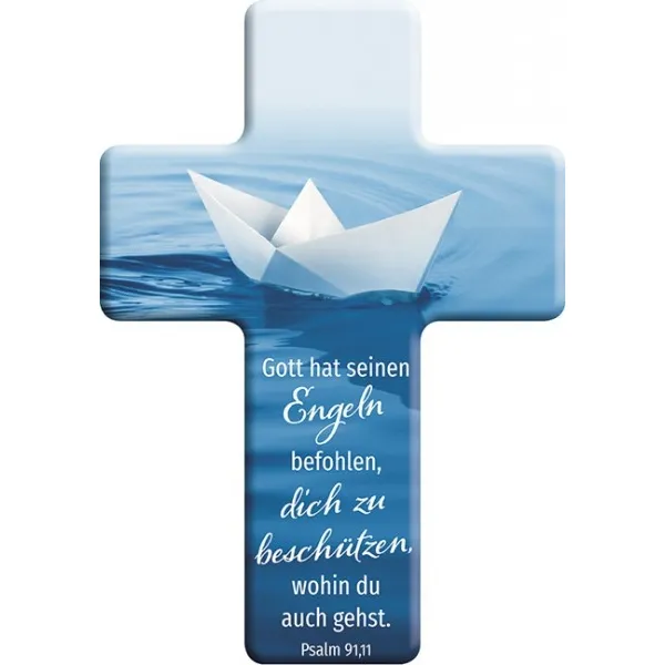 Produktbild des Artikels Metall-Kreuz "Gott hat seinen Engeln befohlen" ()