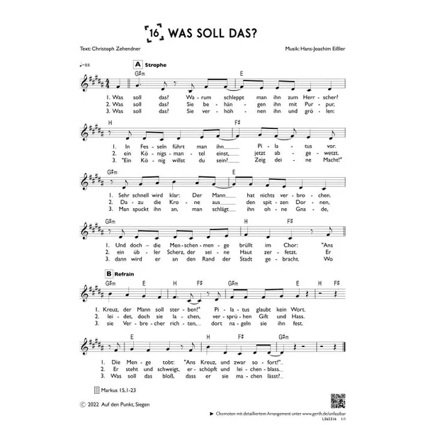 Produktbild des Artikels Was soll das? (einstimmig) (Noten - Download)