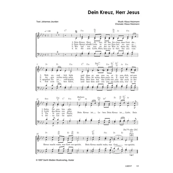 Produktbild des Artikels Dein Kreuz, Herr Jesus (Noten - Download)