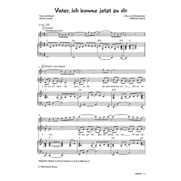 Produktbild des Artikels Vater, ich komme jetzt zu dir (Noten - Download)