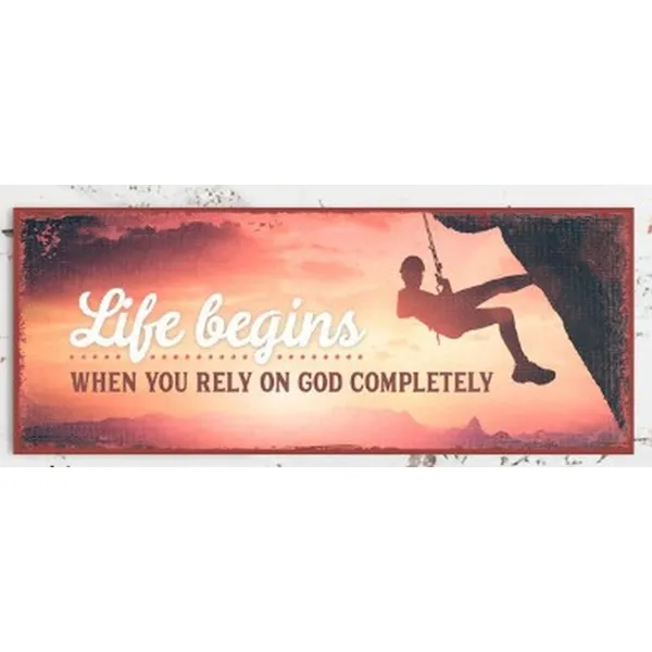 Produktbild des Artikels Metallschild lang - You rely on God ()