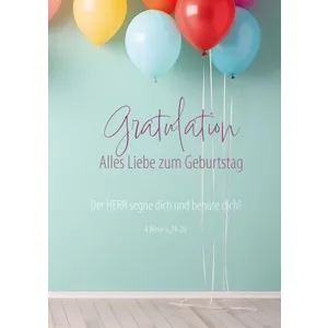 Produktbild des Artikels Faltkarte "Gratulation" - Luftballons (Schreibwaren)