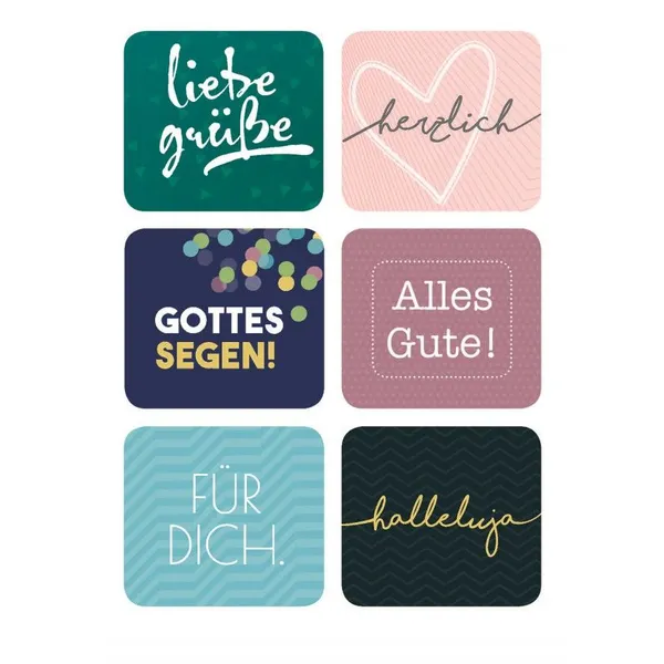 Produktbild des Artikels Postkarte - Liebe Grüße (Sticker) (Schreibwaren)