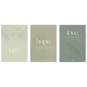 Produktbild des Artikels Poster-Set A3: faith.hope.love. ()