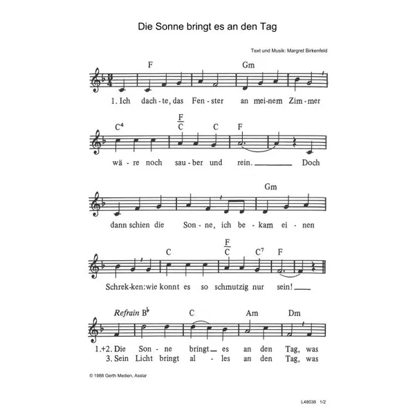 Produktbild des Artikels Die Sonne bringt es an den Tag (Noten - Download)