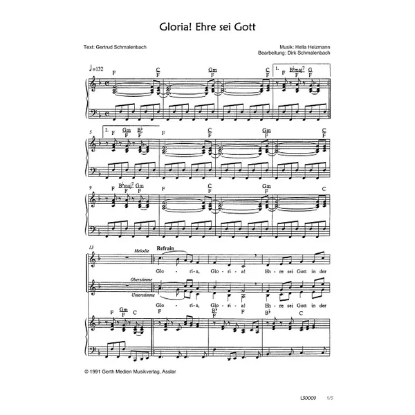 Produktbild des Artikels Gloria! Ehre sei Gott (Noten - Download)