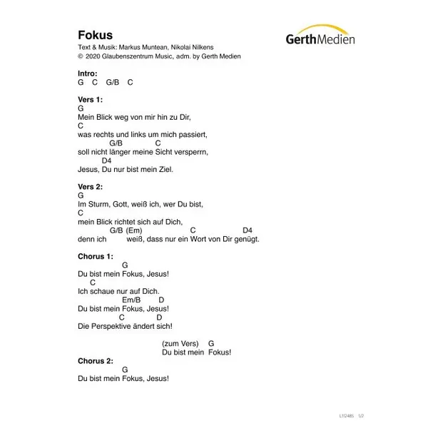 Produktbild des Artikels Fokus (Noten - Download)